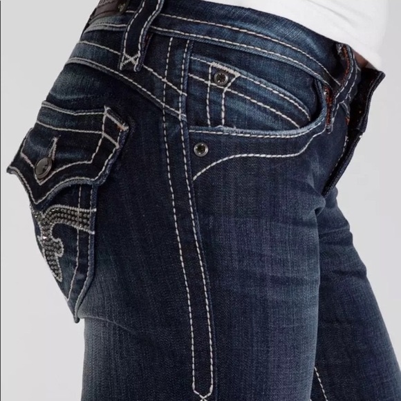 ROCK REVIVAL | Scarlett Wide Leg Stretch Trouser Jeans Embellished - Picture 14 of 15